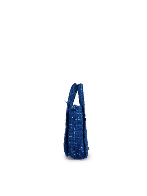 Borsa Vanity Mini in tweed blu Mc2 Saint Barth | VANITY MINI CLASSIC00231G TWEED 17 EMB